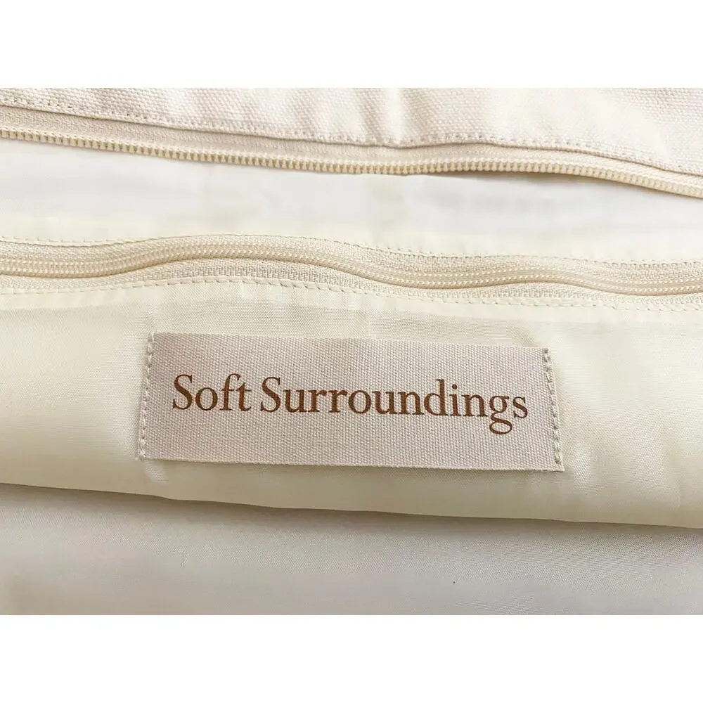 Soft Surroundings Dual Strap Canvas Bag Shoulder‎ Strap Purple Floral Print NWOT